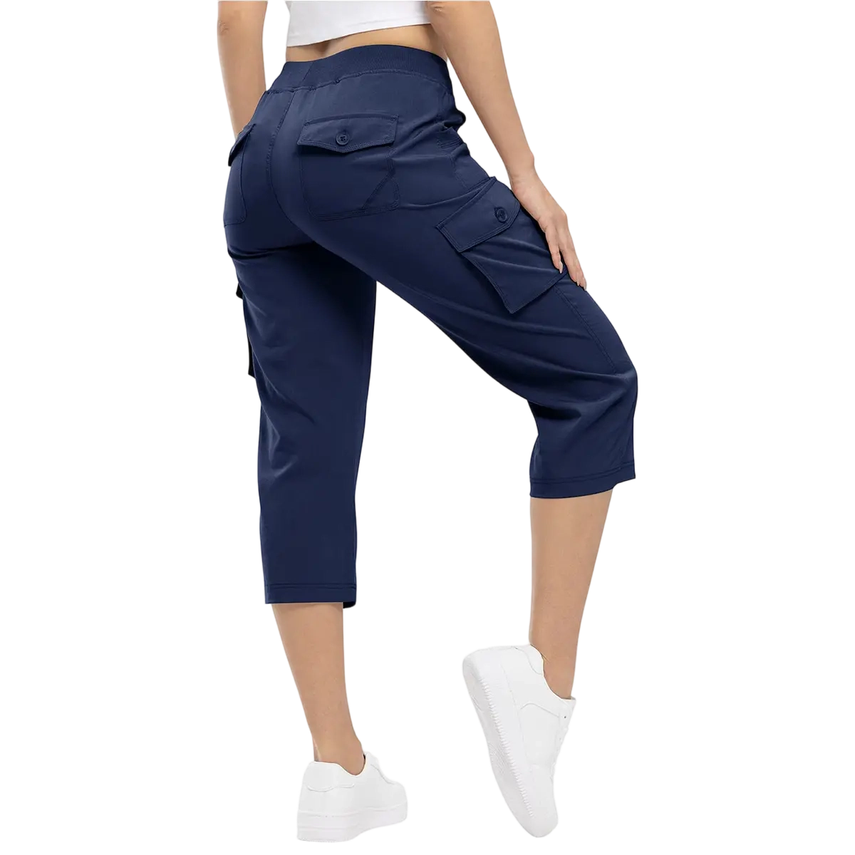 Womens Cargo Capris Lightweight Hiking Pants 6 Pockets