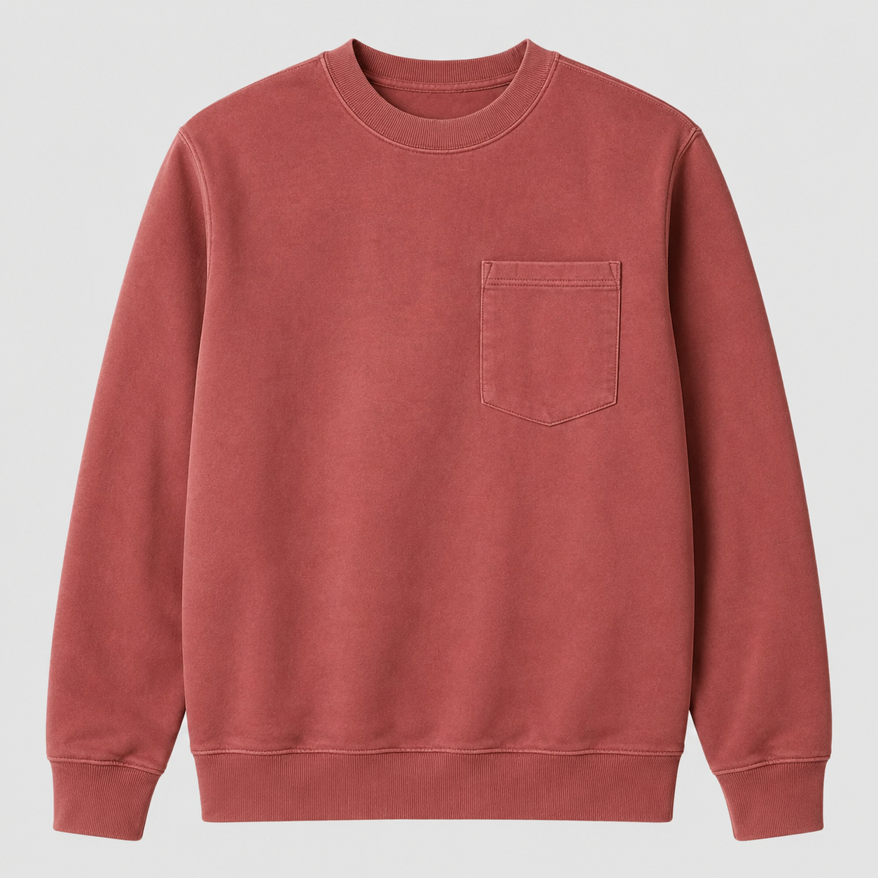 Vintage Washed Unisex Pocket Crewneck Sweatshirt