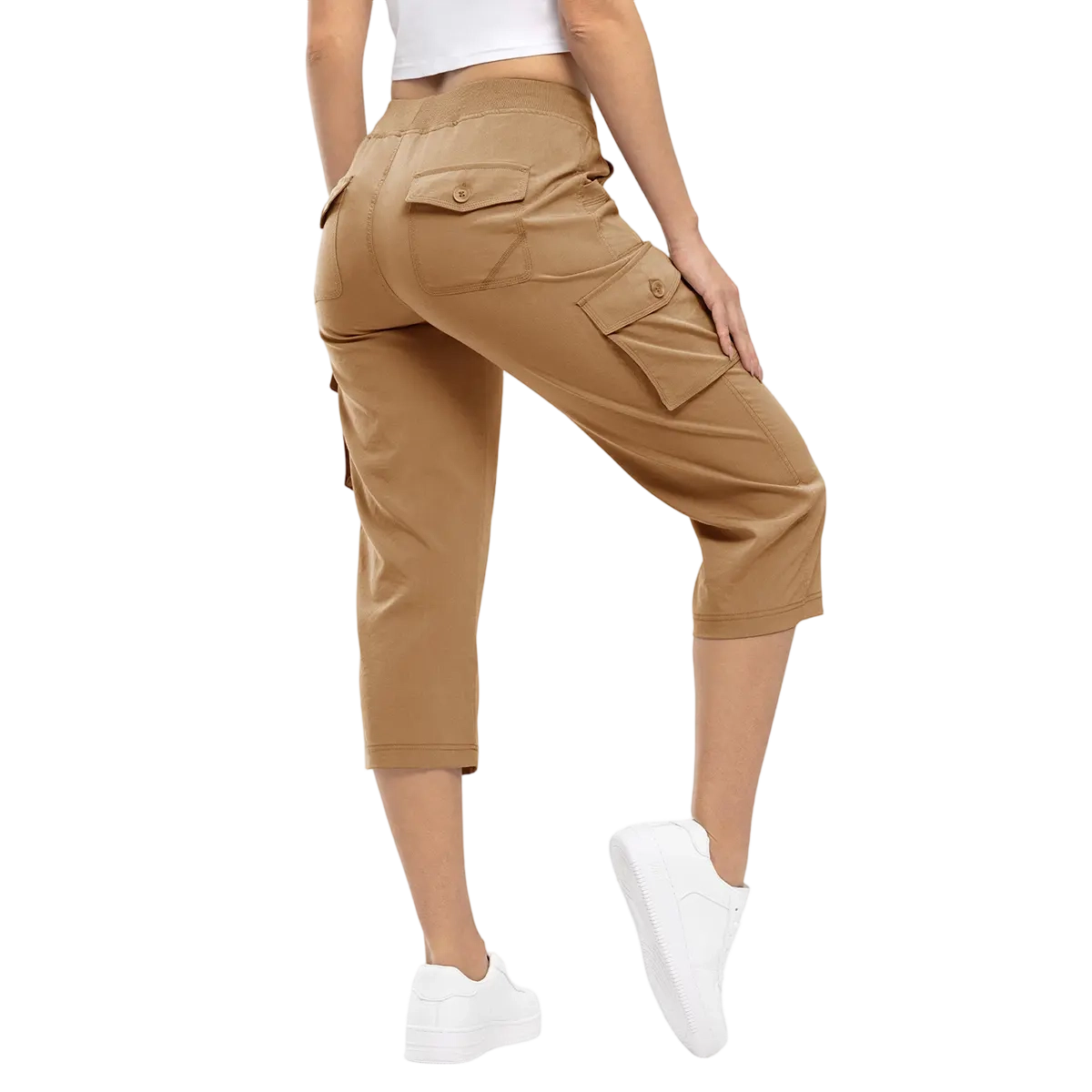Womens Cargo Capris Lightweight Hiking Pants 6 Pockets