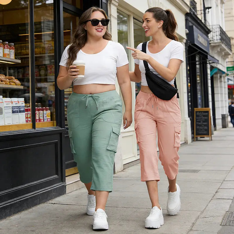 🔥Last Day:90% Off🔥Women's  Cargo Capri Pants – Lightweight Loose Fit Summer Pants