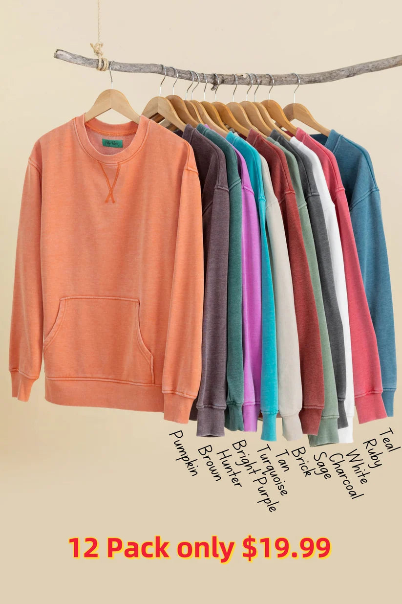 Pigment-Dyed Cozy Campfire V-Neck Sweatshirt