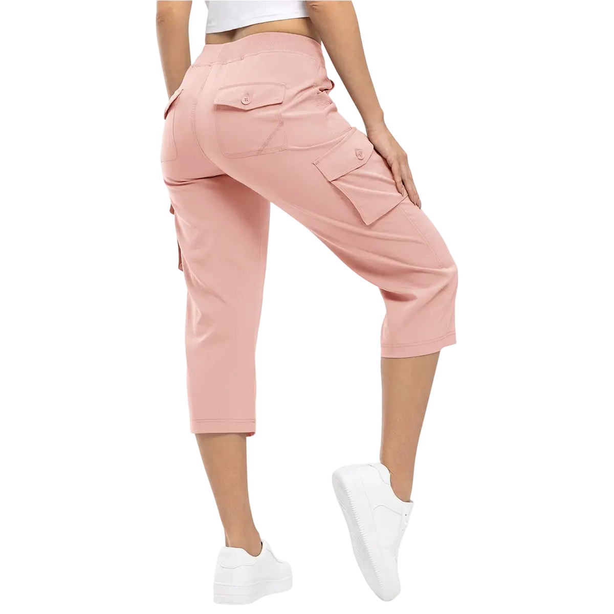 Womens Cargo Capris Lightweight Hiking Pants 6 Pockets