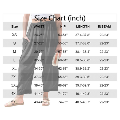 Women's Linen Blend Wide Leg Pants with Pockets