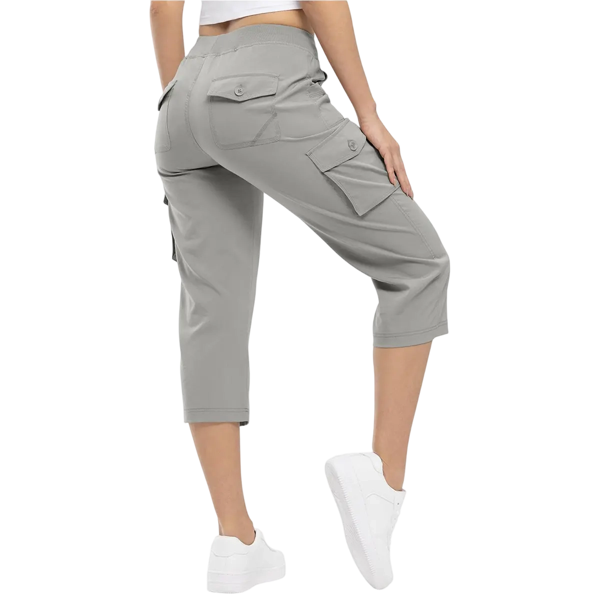 Womens Cargo Capris Lightweight Hiking Pants 6 Pockets