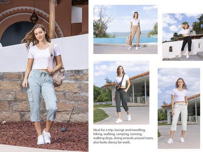 🔥Last Day:90% Off🔥Women's  Cargo Capri Pants – Lightweight Loose Fit Summer Pants