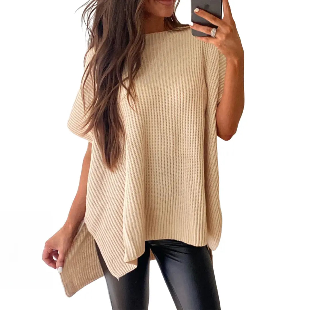 Women’s Solid Knit Puff Sleeve Sweater