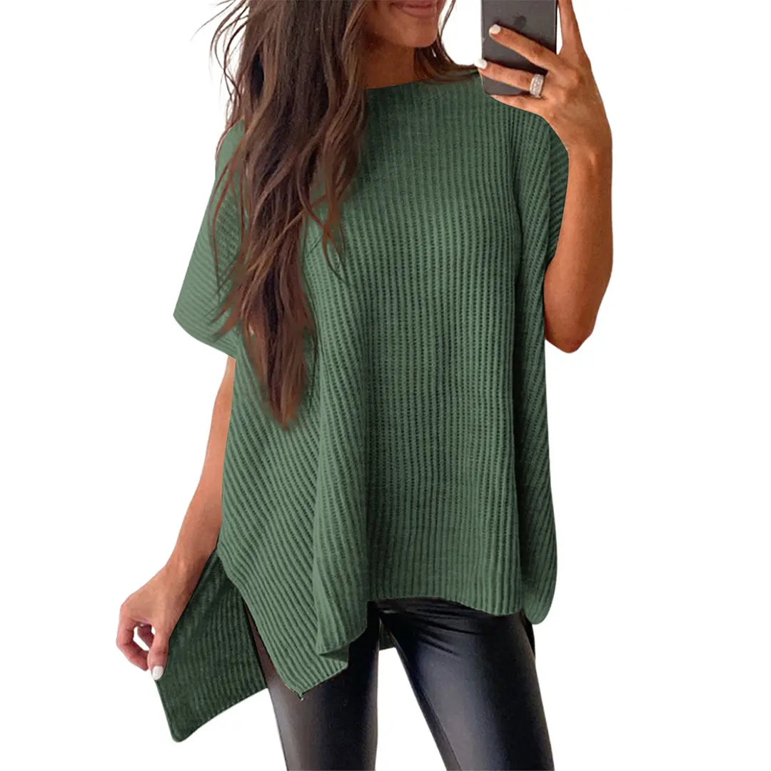 Green knit top
