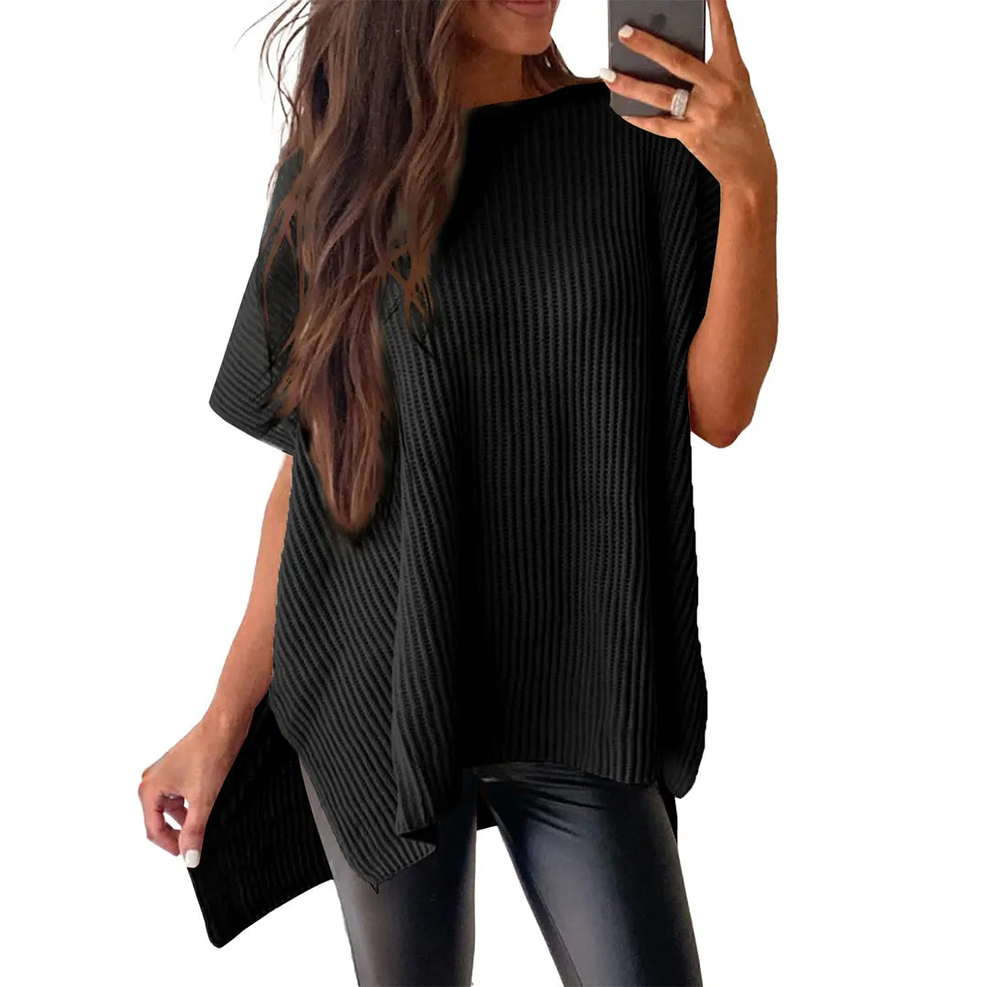 Black knit top