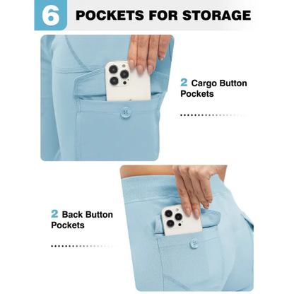 Womens Cargo Capris Lightweight Hiking Pants 6 Pockets