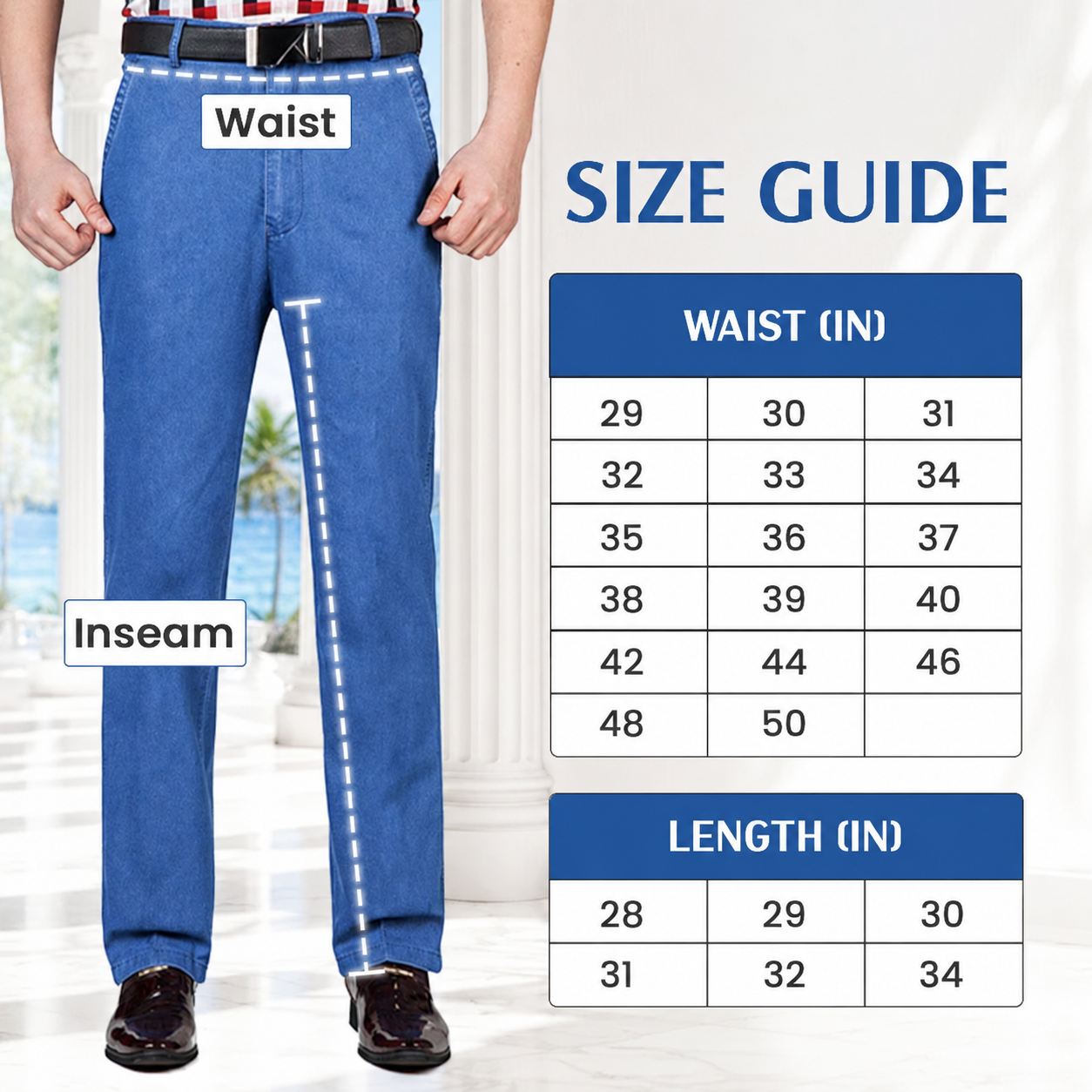 Men's Classic Straight Fit Stretch Jeans