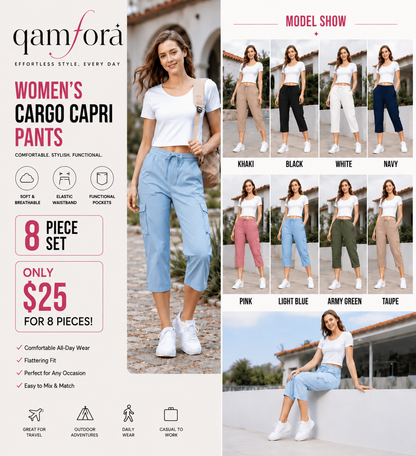 🔥Last Day:90% Off🔥Women's  Cargo Capri Pants – Lightweight Loose Fit Summer Pants