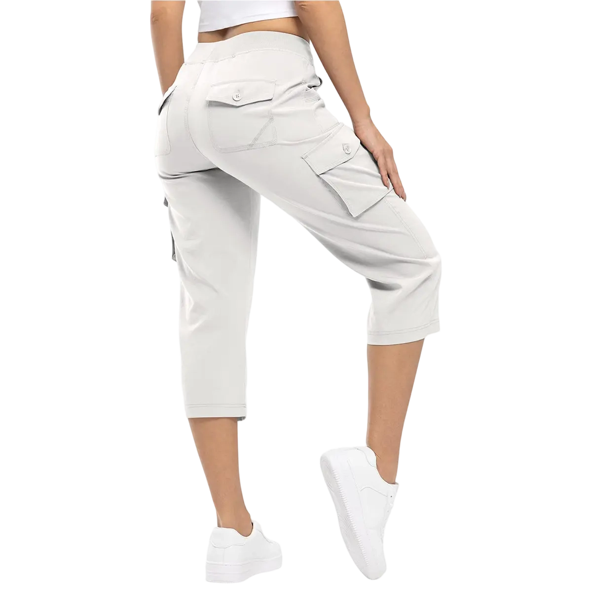 Womens Cargo Capris Lightweight Hiking Pants 6 Pockets