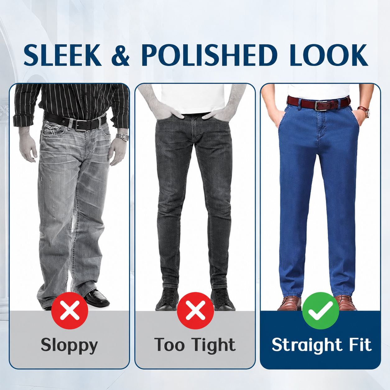 Men's Classic Straight Fit Stretch Jeans