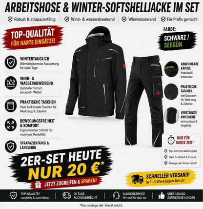 Letzter Verkaufstag-Offizieller Markenshop-Softshelljacke x Bundhose Set