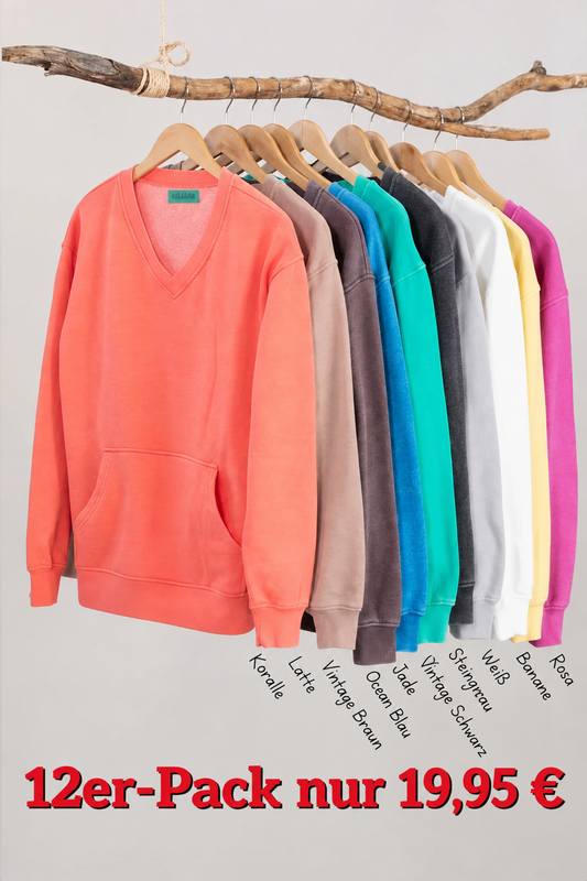 Cozy Campfire V-Ausschnitt-Sweatshirt im Vintage-Look